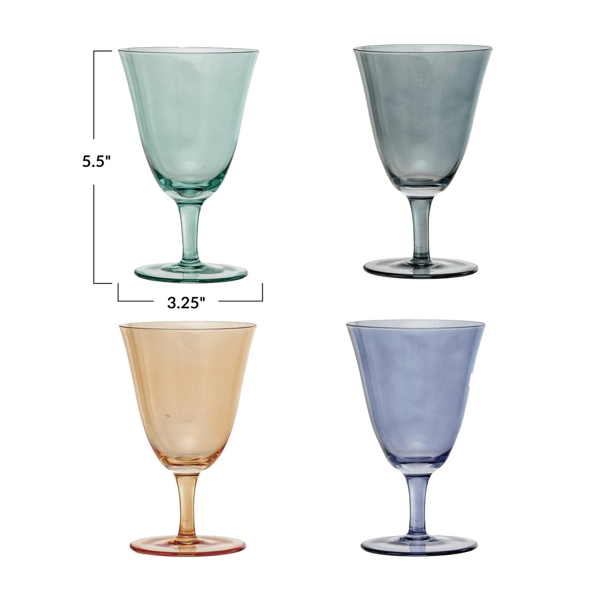 8 OZ Stemmed Wine Glass - Flea Boutiques