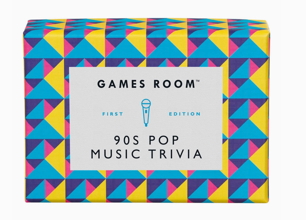 Games Room 90s Pop Music Trivia box with geometric pattern