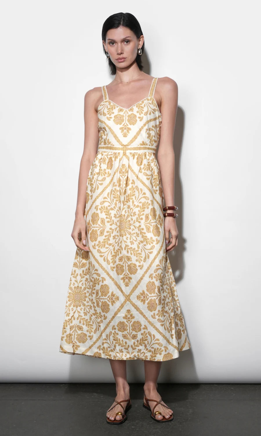 Layla Scarf Print Midi Dress