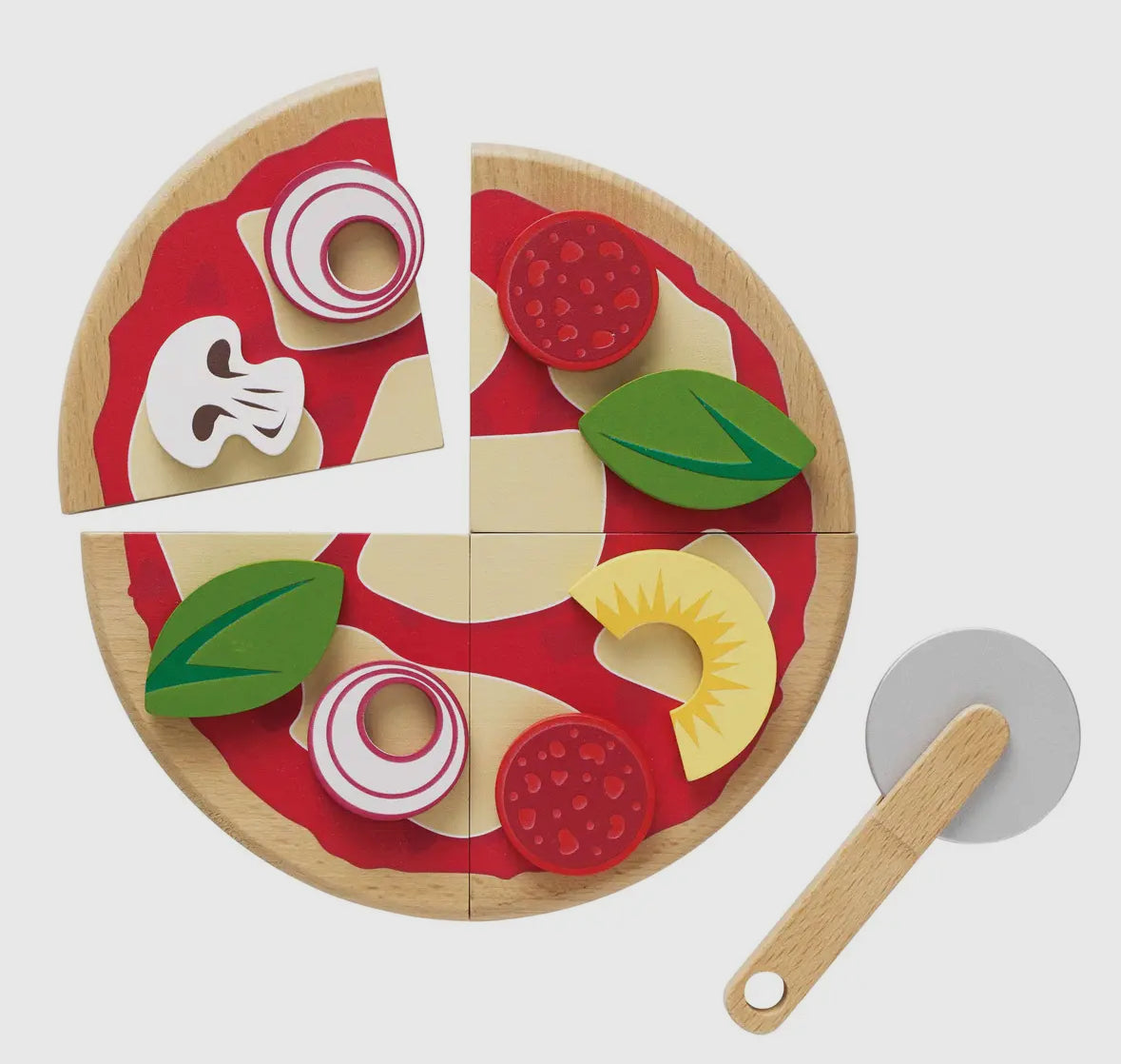 Pizza & Toppings w Slice Cutter