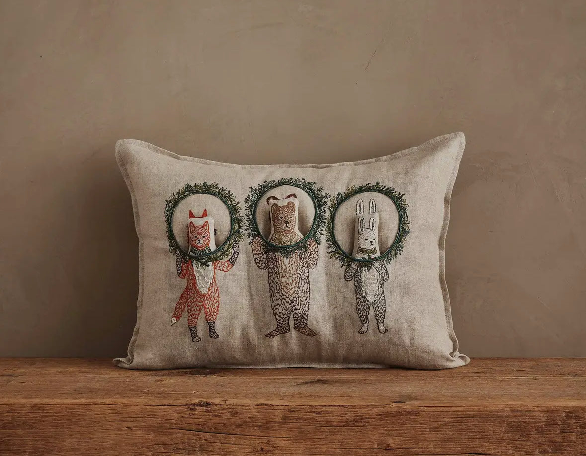 Coral & Tusk Christmas Wreath Trio Pocket Pillow