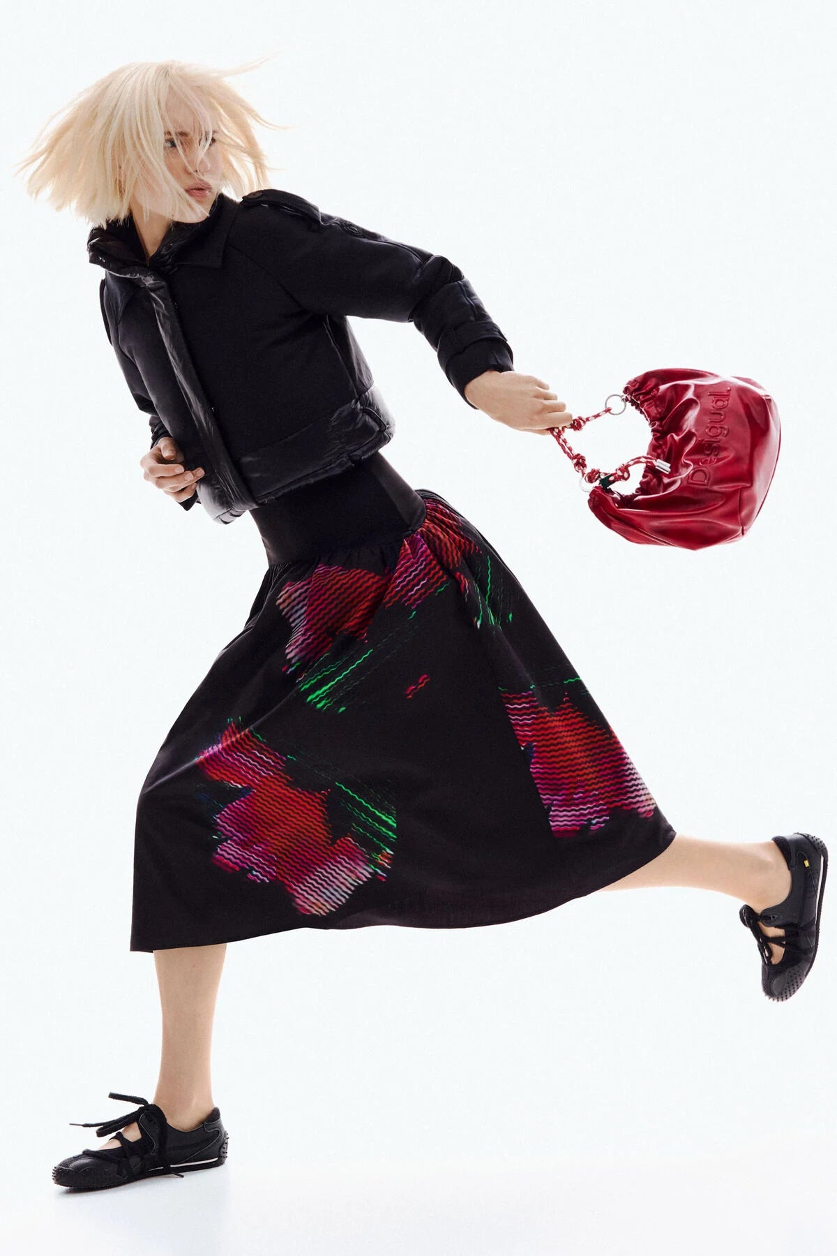 Desigual Pixelated Midi Skirt