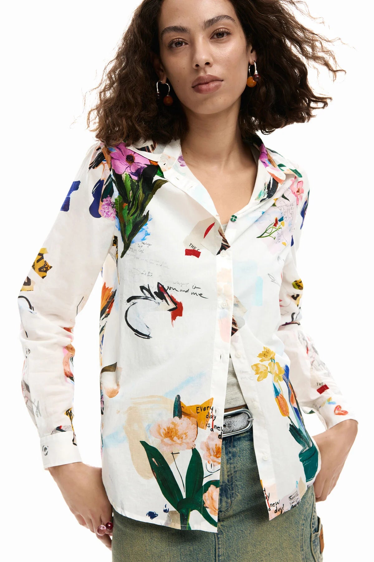 Desigual Collage Flower Button Down