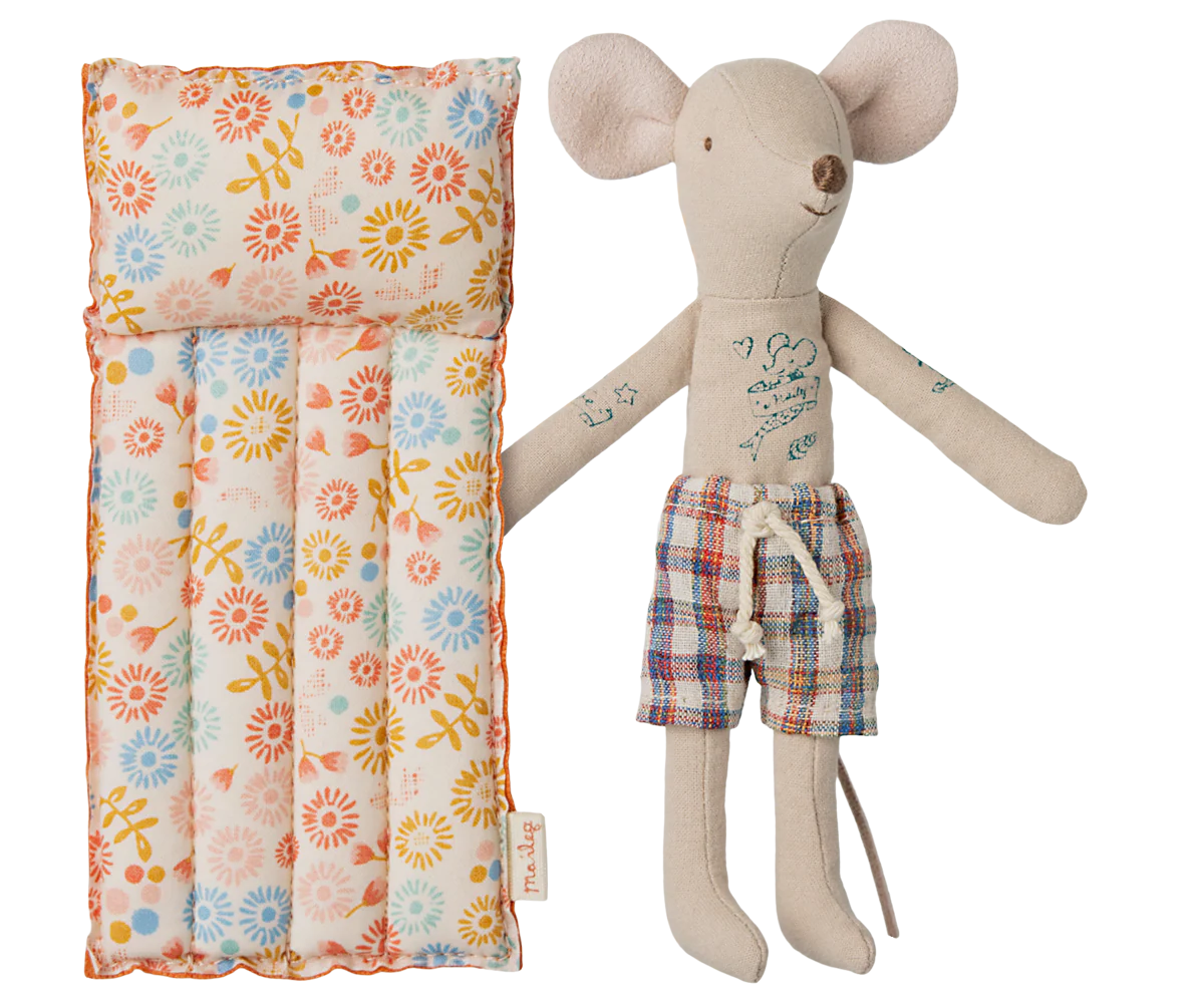 Maileg Dad Beach Mouse w Air Mattress