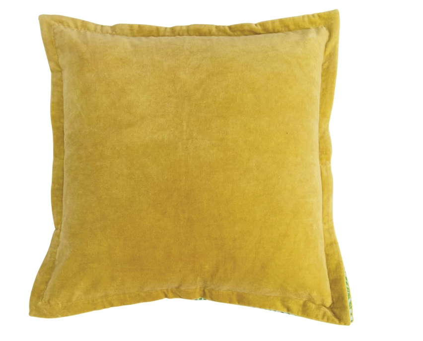 Velvet Palm Print Pillow