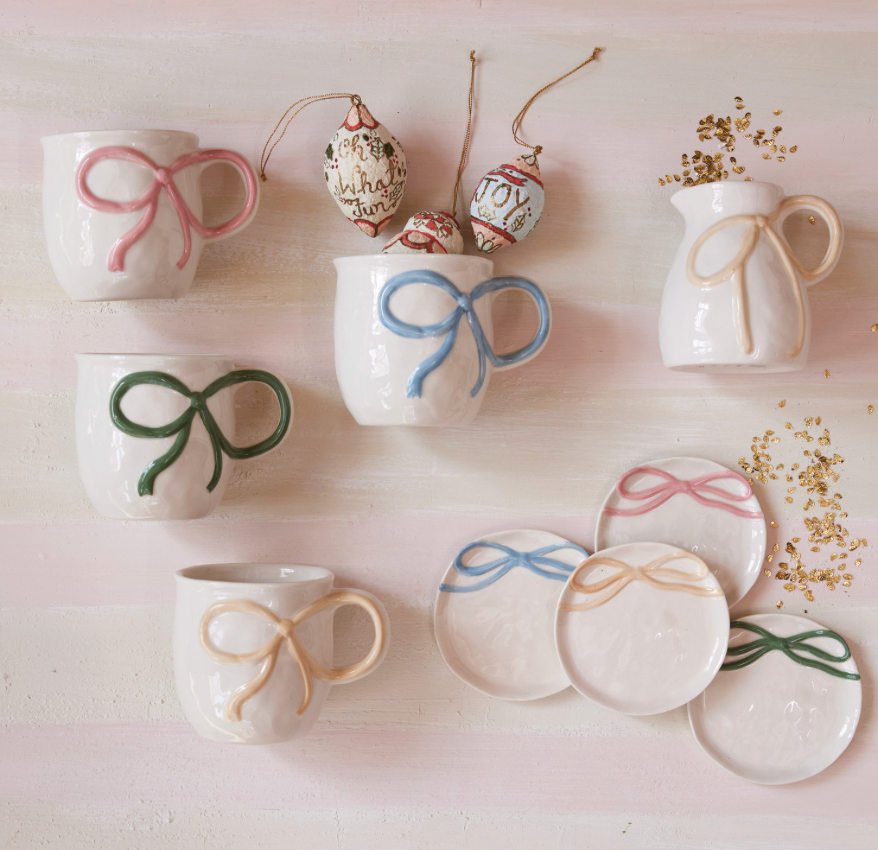 Stoneware Mug with Bow Handle