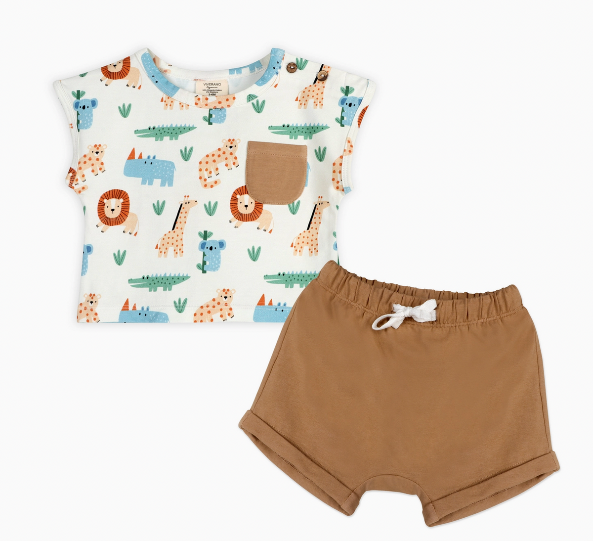 Viverano Organics Safari Tee + Shorts Set
