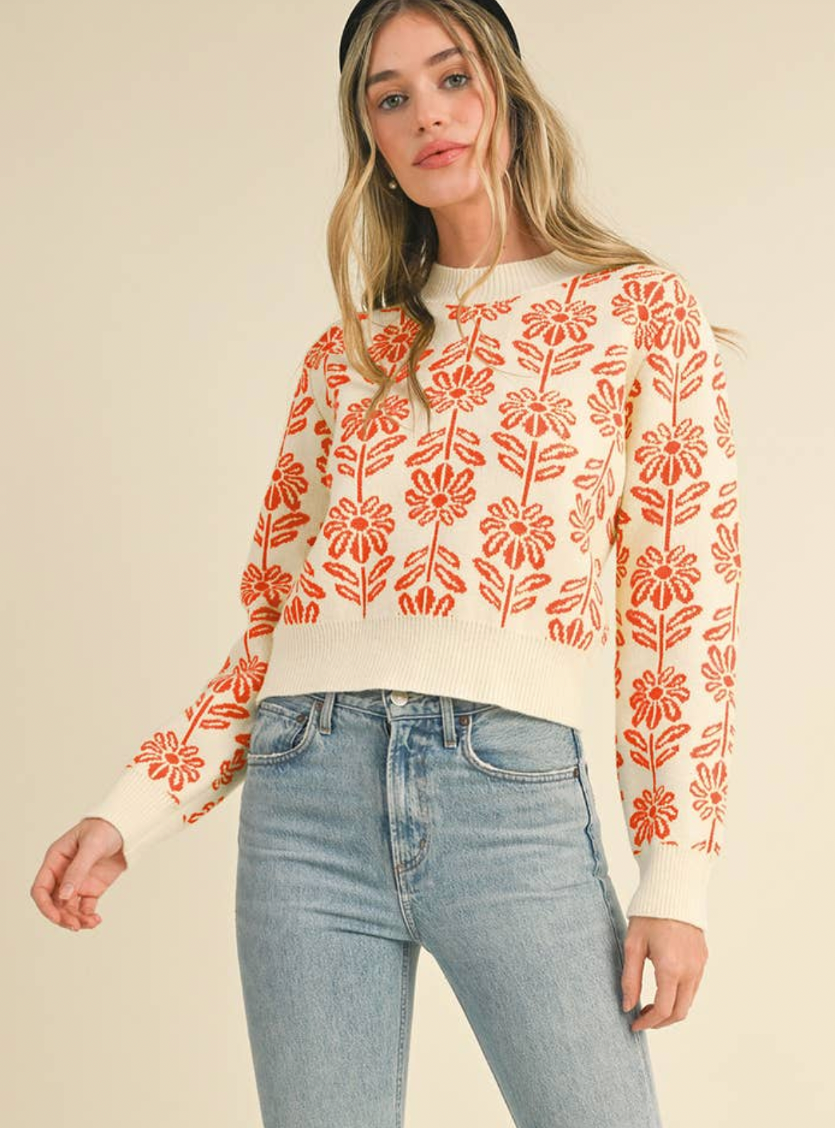 Floral Pattern Sweater
