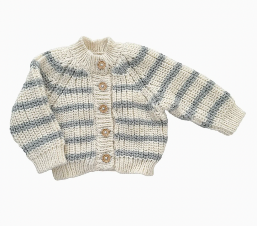 The Blueberry Hill Rib Knit Stripe Cardigan