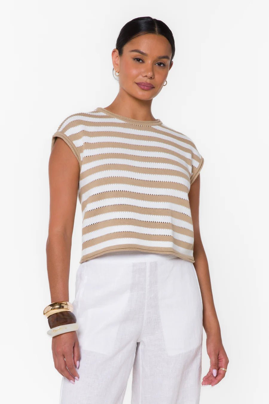 Abree Crewneck Sleeveless Sweater - Flea Boutiques