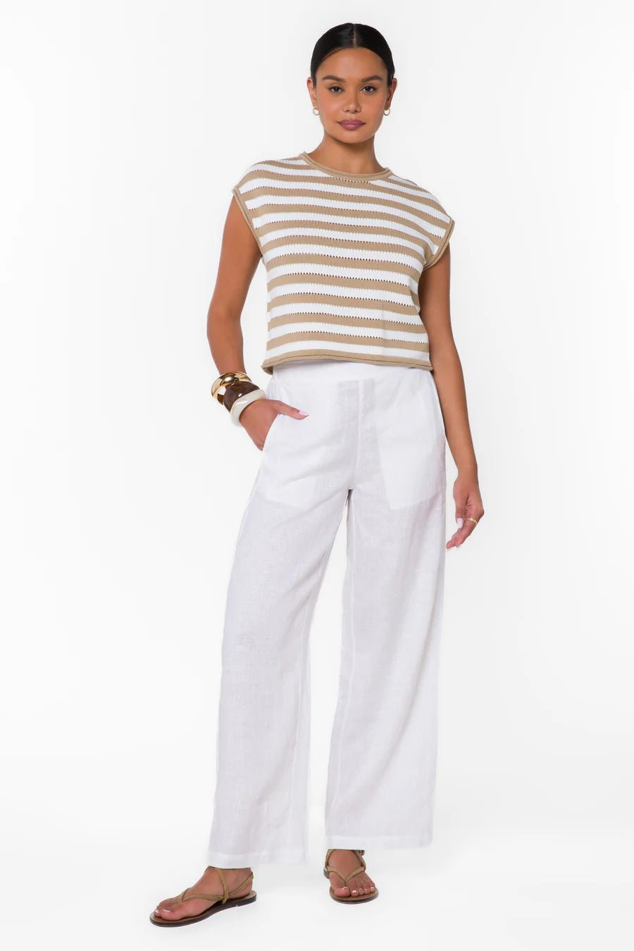 Abree Crewneck Sleeveless Sweater - Flea Boutiques