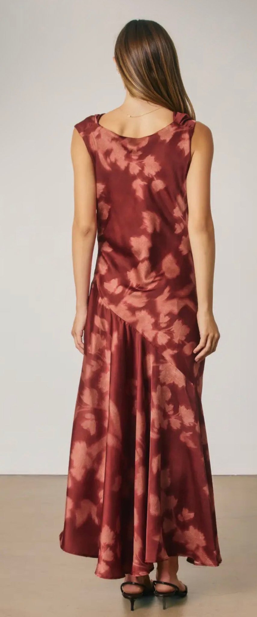 Abstract Floral Cowl Neck Maxi - Flea Boutiques