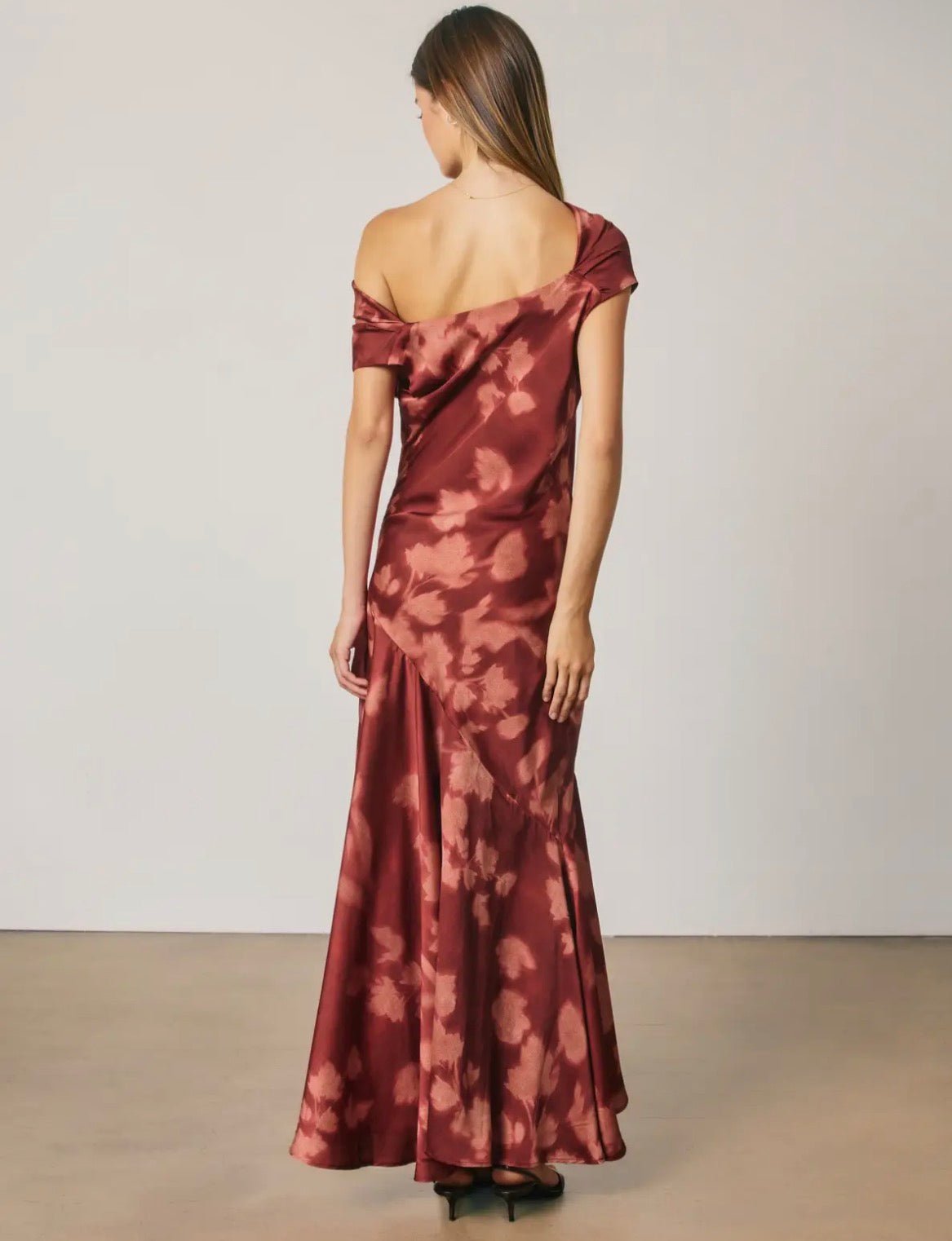 Abstract Floral Cowl Neck Maxi - Flea Boutiques