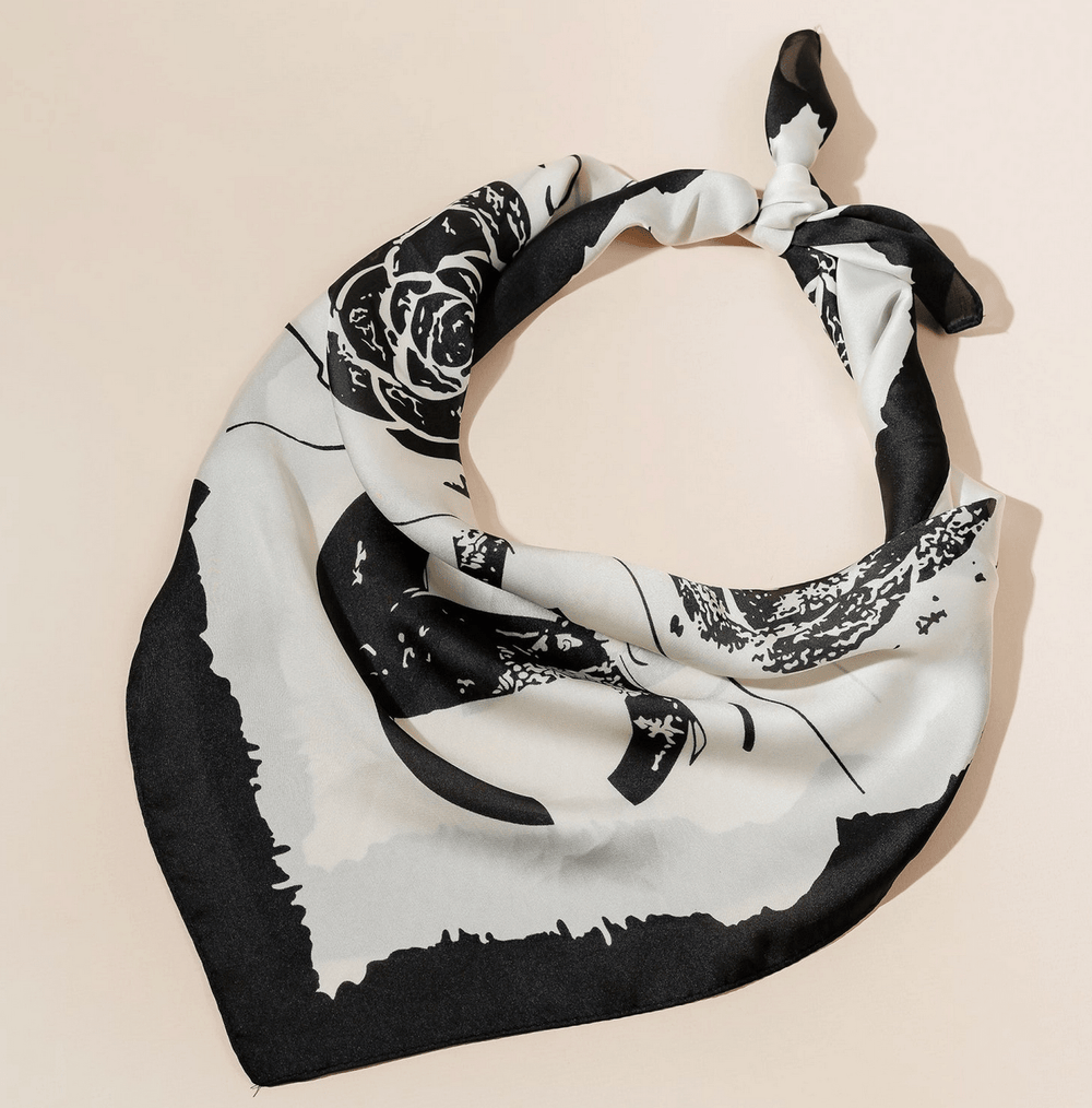 Abstract Floral + Horseshoe Scarf