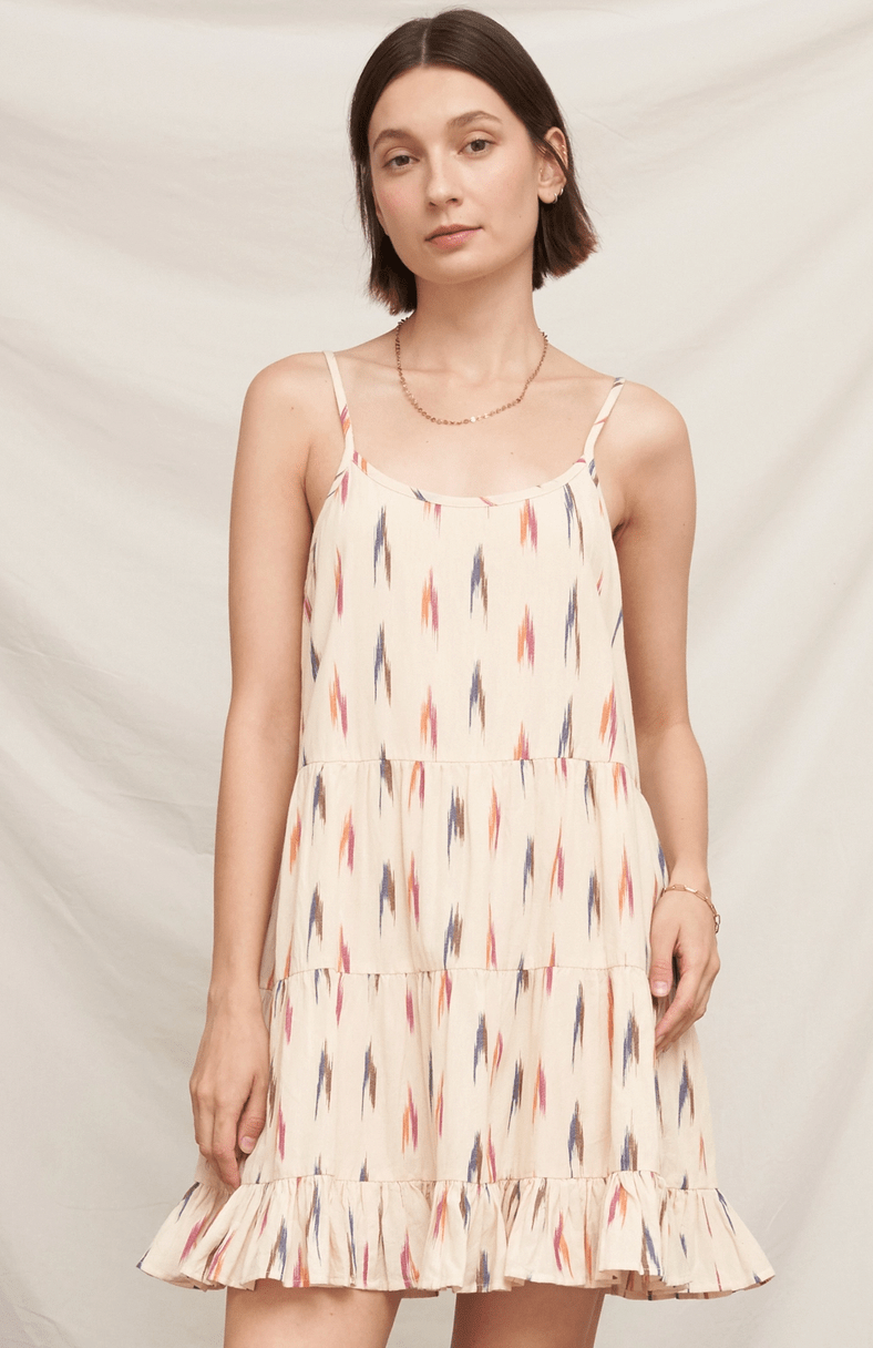 Abstract Ikat Pattern Sleevless Dress - Flea Boutiques