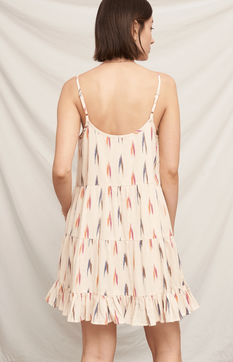 Abstract Ikat Pattern Sleevless Dress - Flea Boutiques