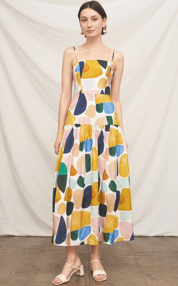 Abstract Tiered Maxi Dress - Flea Boutiques