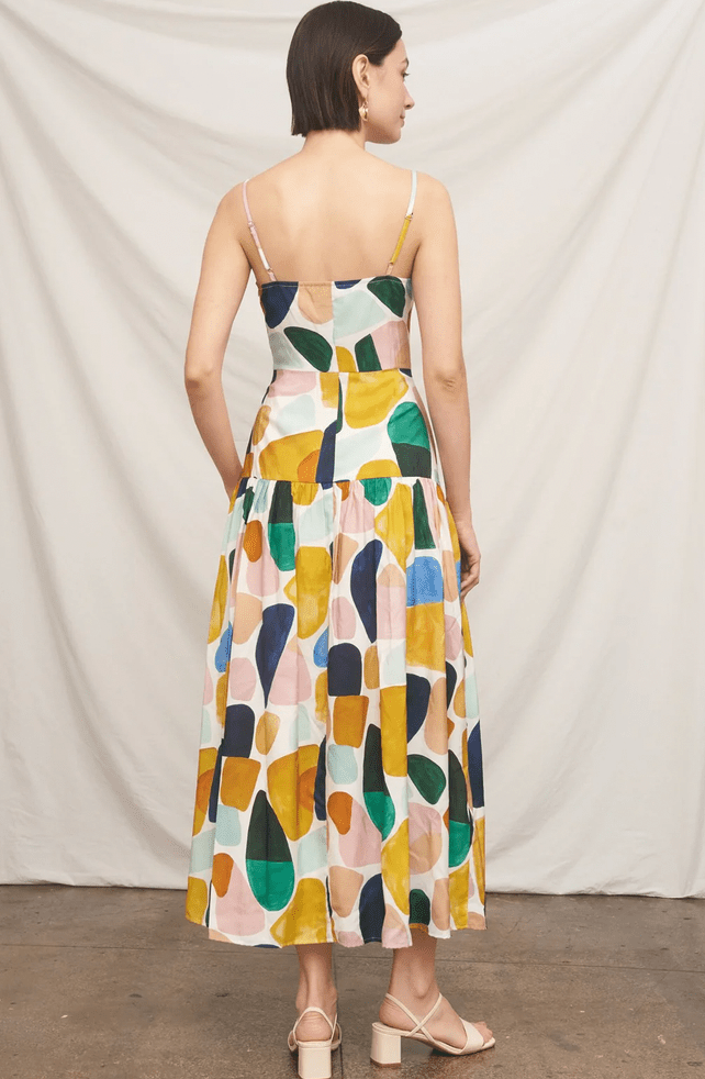 Abstract Tiered Maxi Dress - Flea Boutiques