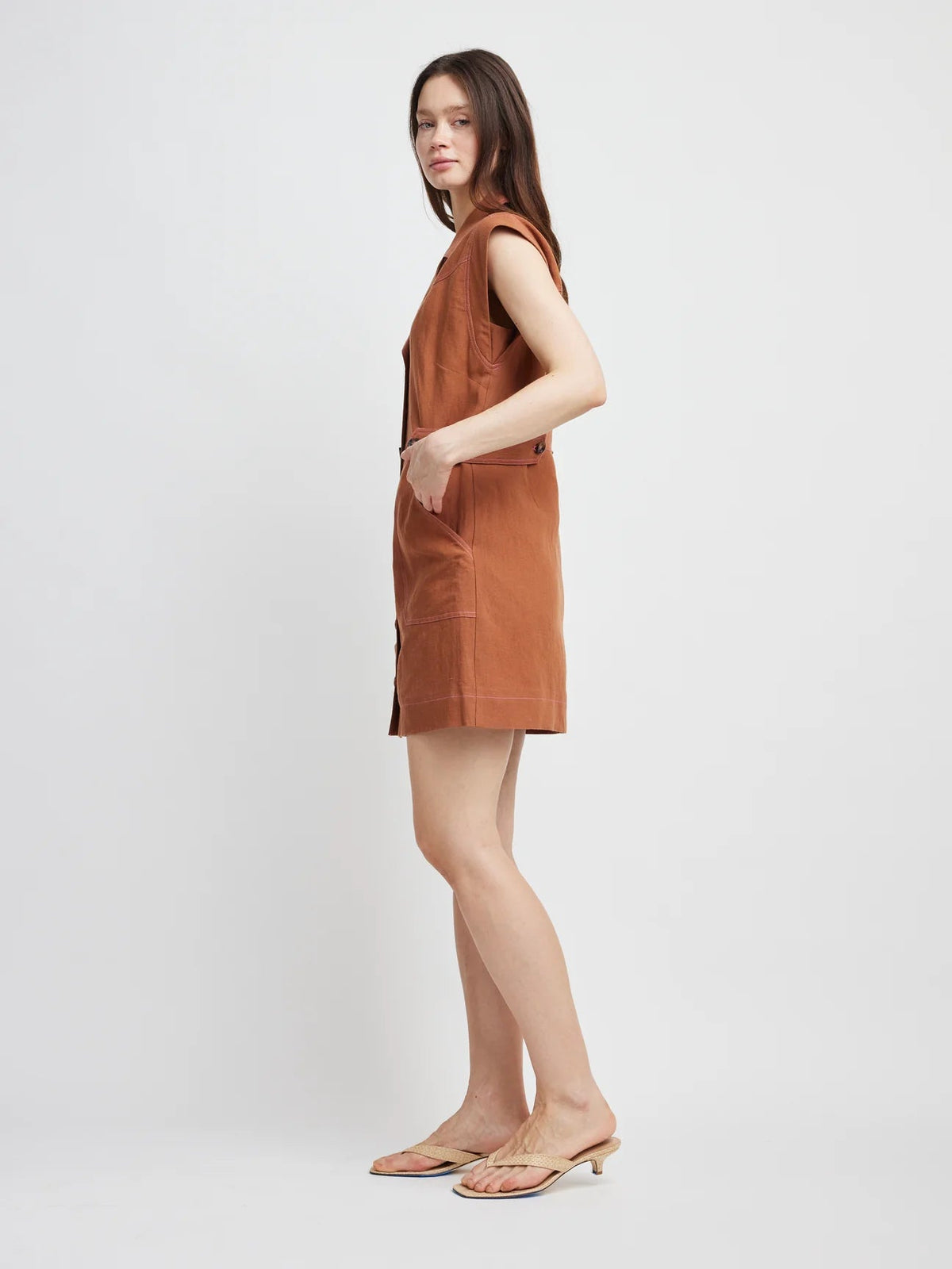 Ailany Button Front Mini Dress - Flea Boutiques