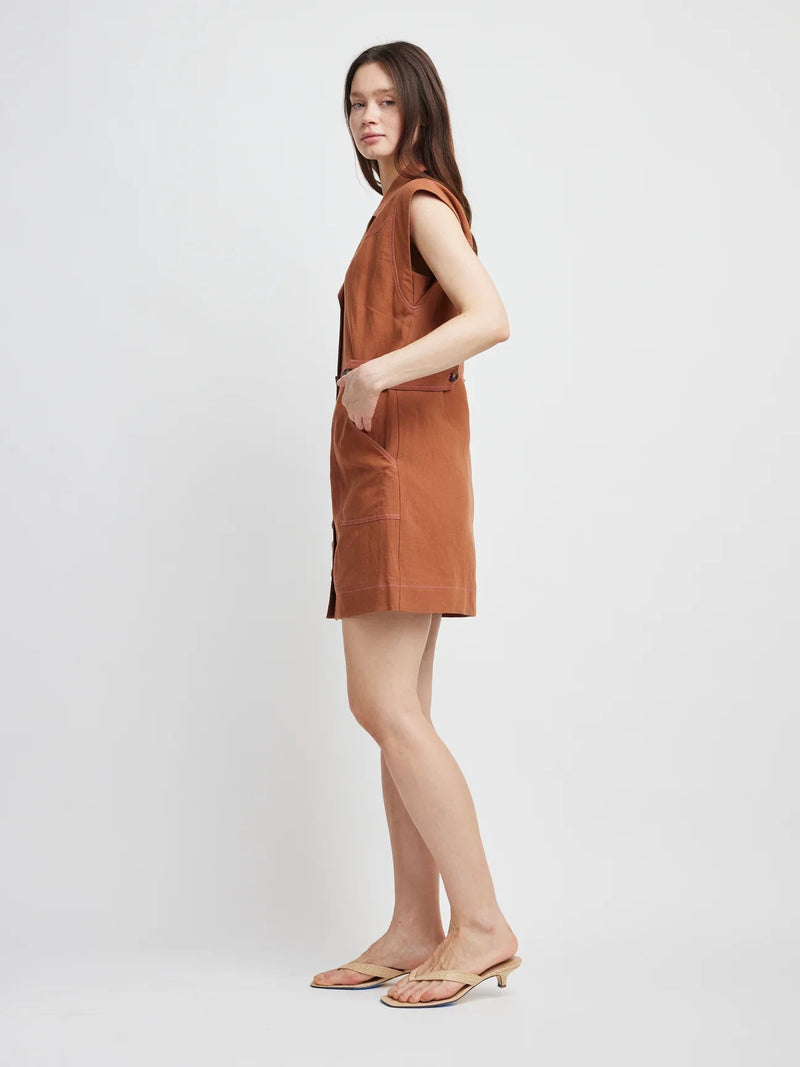 Ailany Button Front Mini Dress - Flea Boutiques