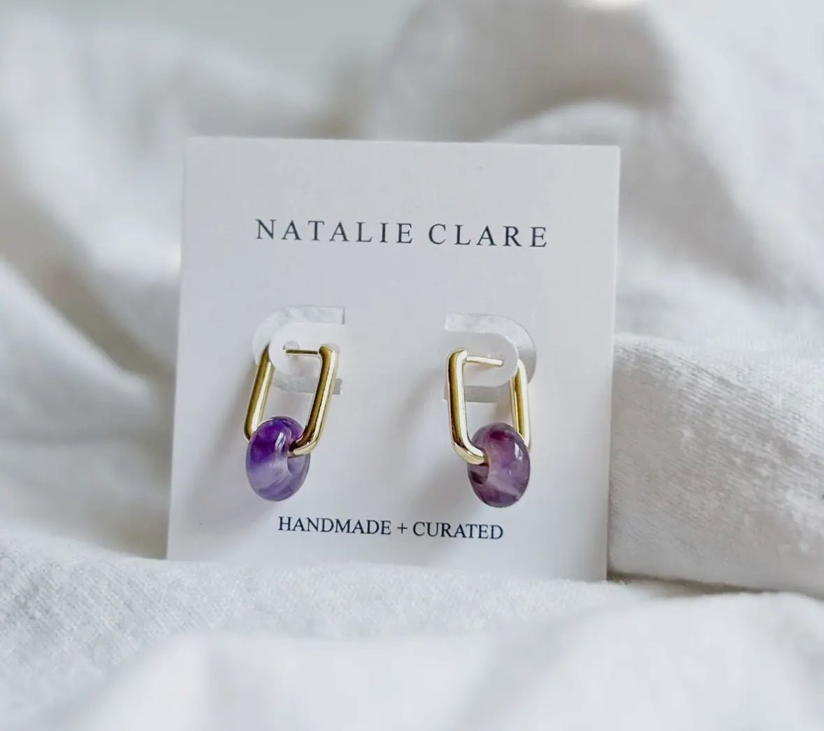 Amethyst Huggie Hoop - Flea Boutiques