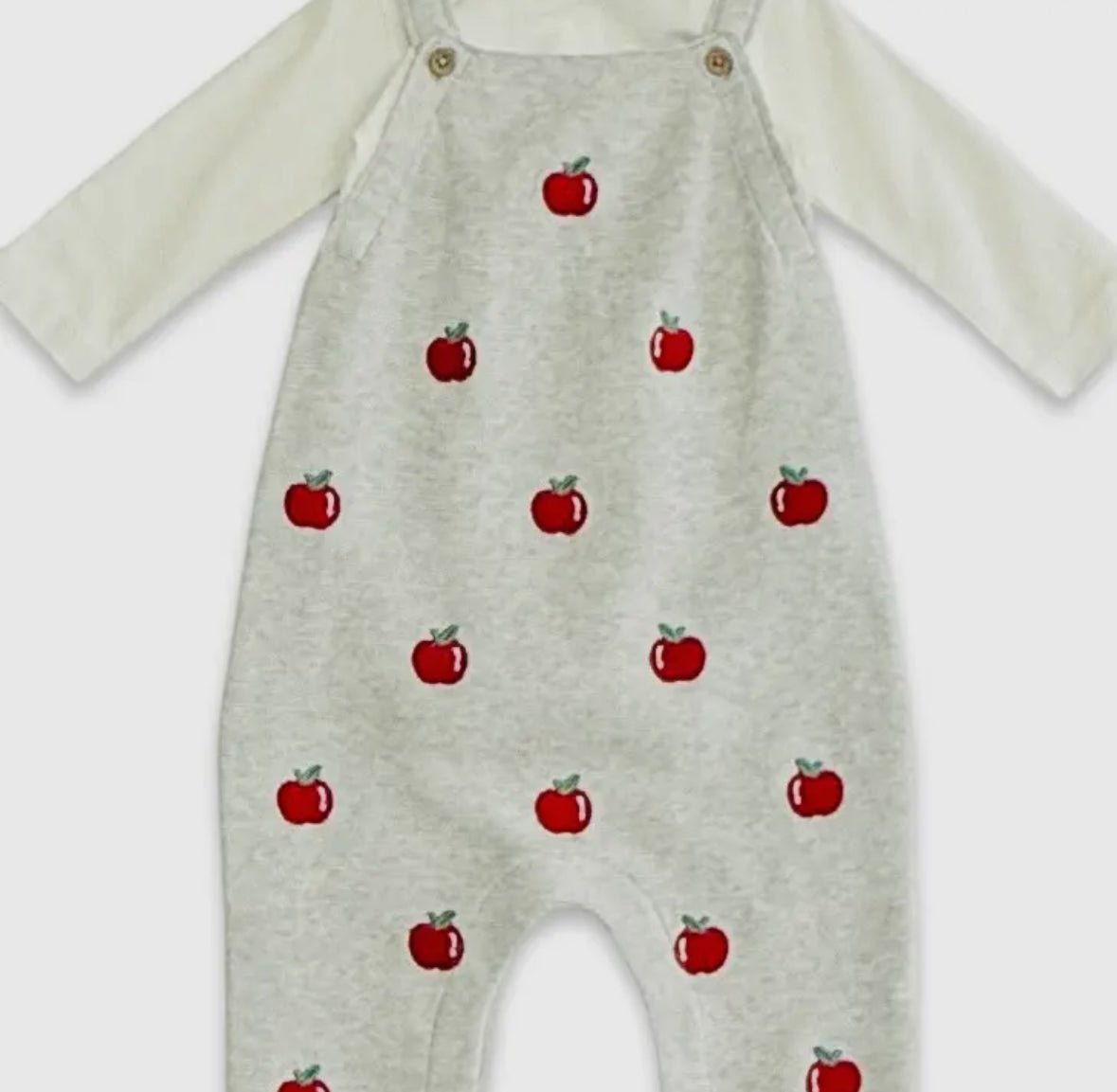 Apple Embroidered Overalls - Flea Boutiques