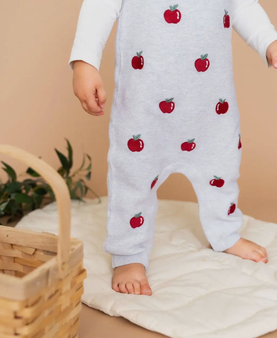 Apple Embroidered Overalls - Flea Boutiques