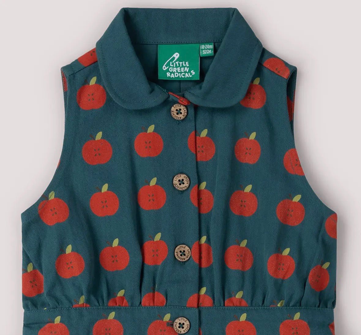 Apple Pinafore Button Dress - Flea Boutiques