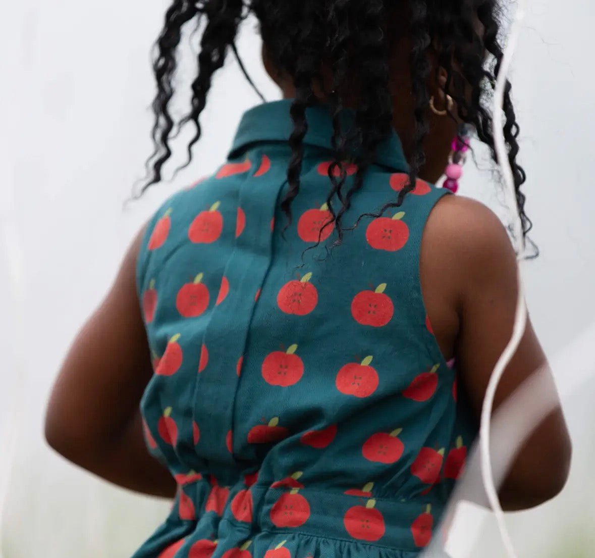 Apple Pinafore Button Dress - Flea Boutiques