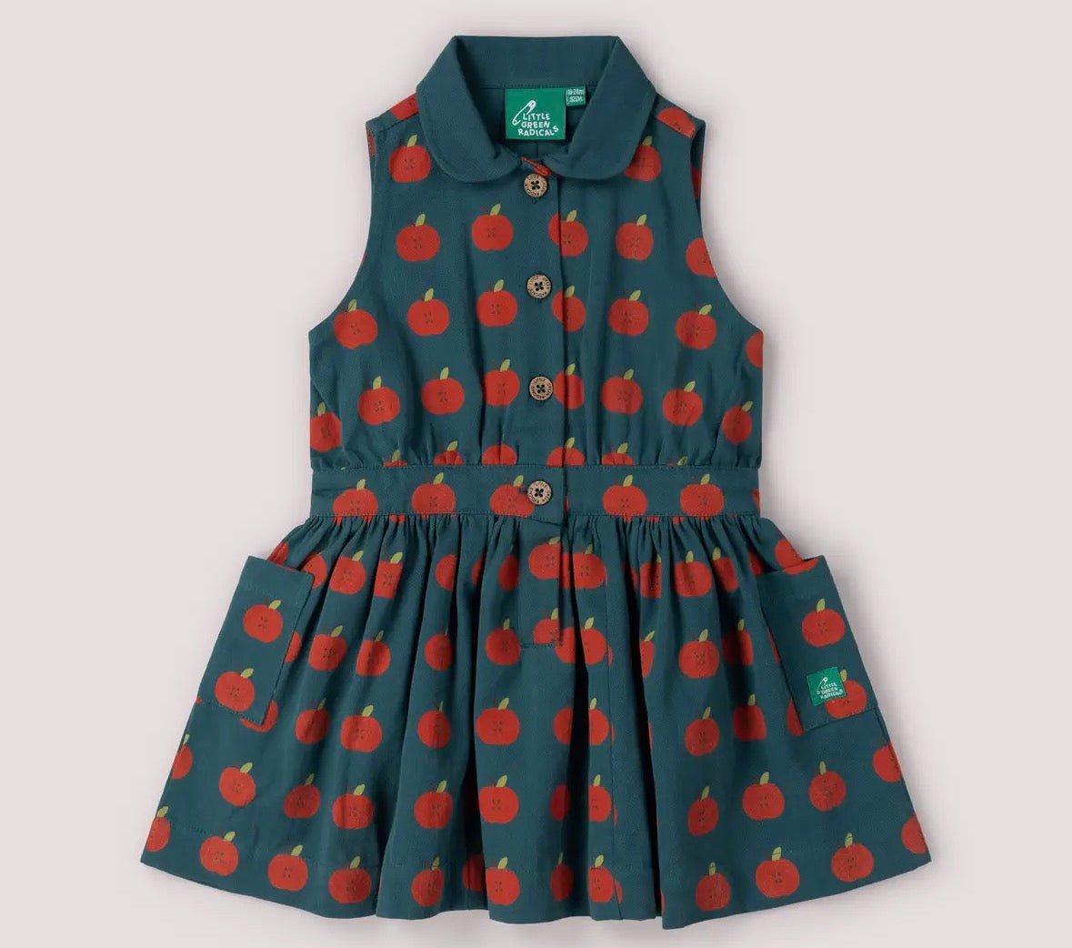 Apple Pinafore Button Dress - Flea Boutiques