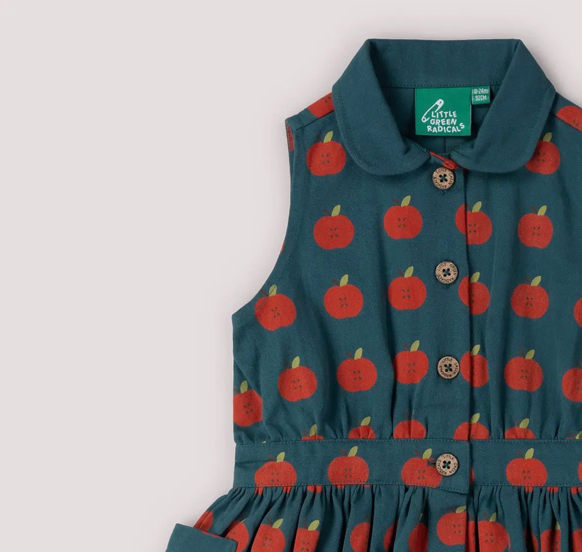 Apple Pinafore Button Dress - Flea Boutiques