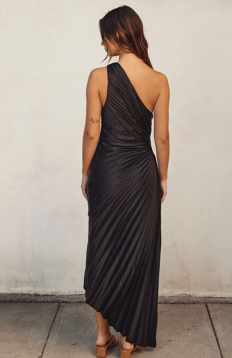 Asymmetrical Pleated Maxi - Flea Boutiques