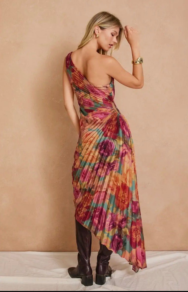 Aysmmetrical Pleated Dress - Flea Boutiques