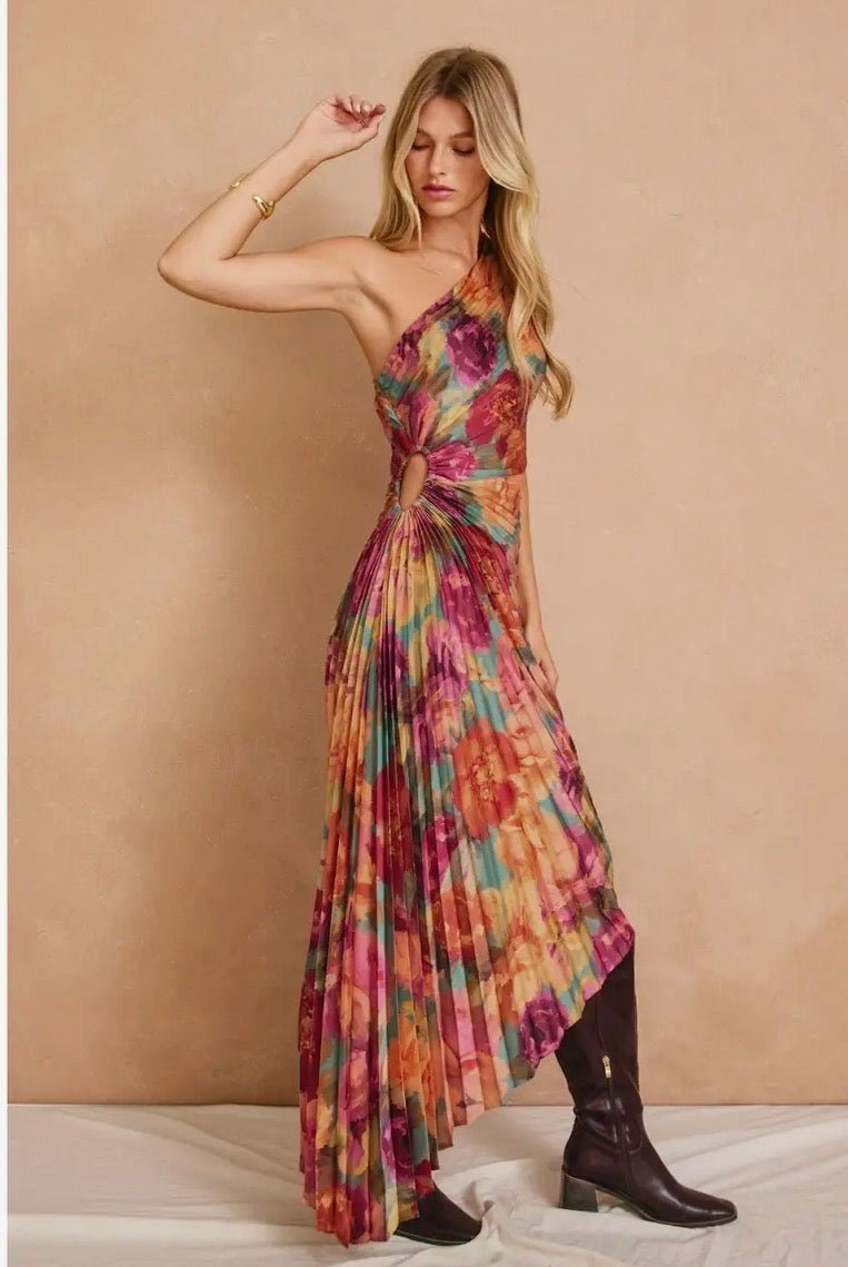 Aysmmetrical Pleated Dress - Flea Boutiques