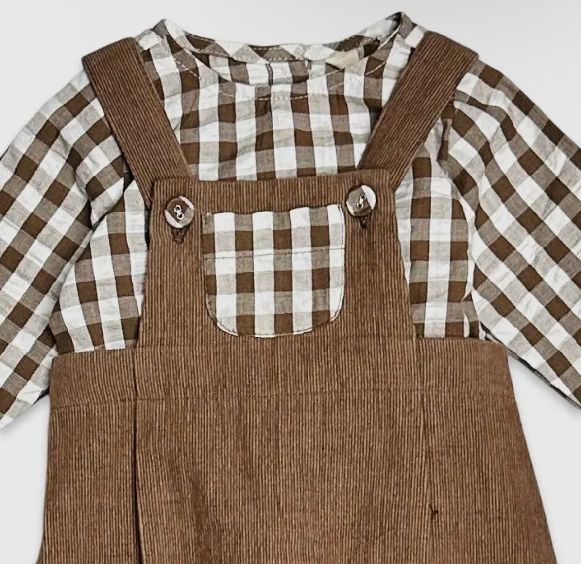 Baby Gingham Shirt & Overall Set - Flea Boutiques