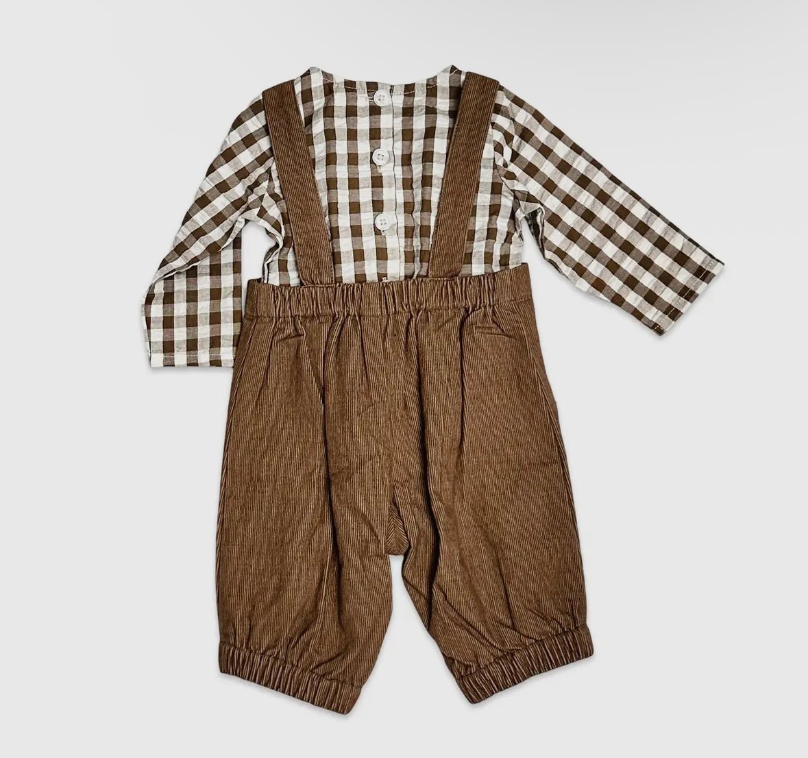 Baby Gingham Shirt & Overall Set - Flea Boutiques