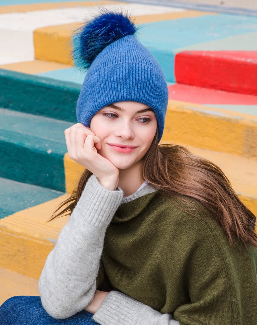 Basic Ribbed Pom Hat - Flea Boutiques