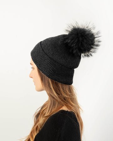 Basic Ribbed Pom Hat - Flea Boutiques
