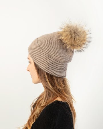 Basic Ribbed Pom Hat - Flea Boutiques