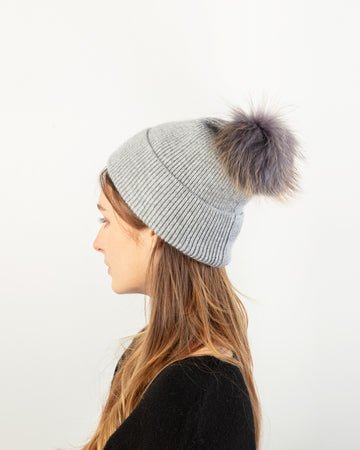 Basic Ribbed Pom Hat - Flea Boutiques