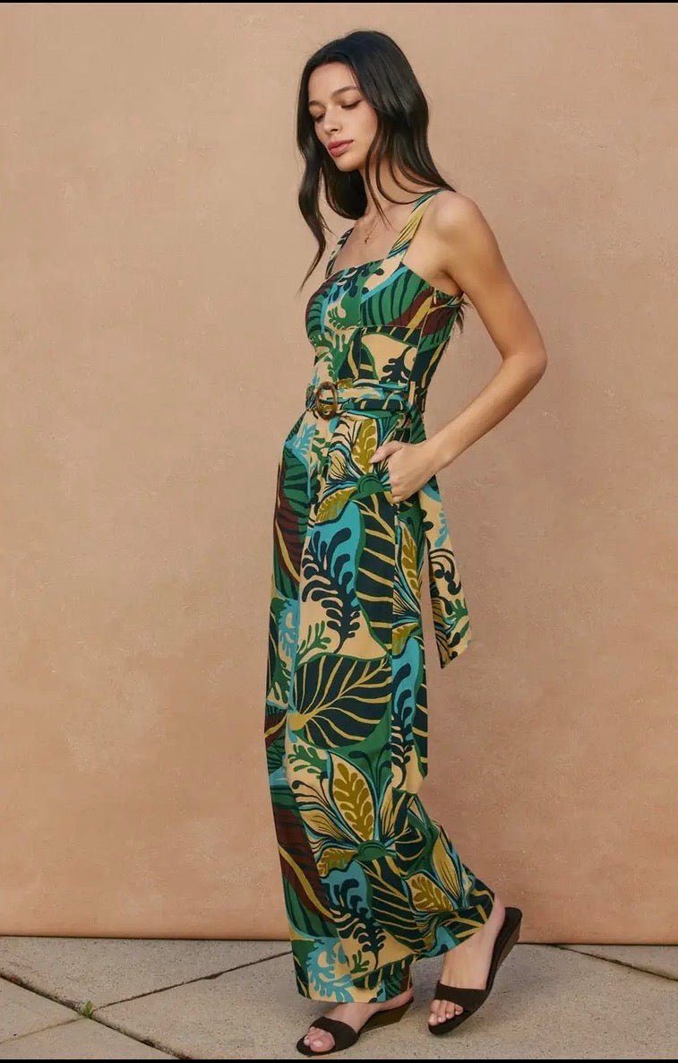 Beach House Wide Strape Jumpsuit - Flea Boutiques
