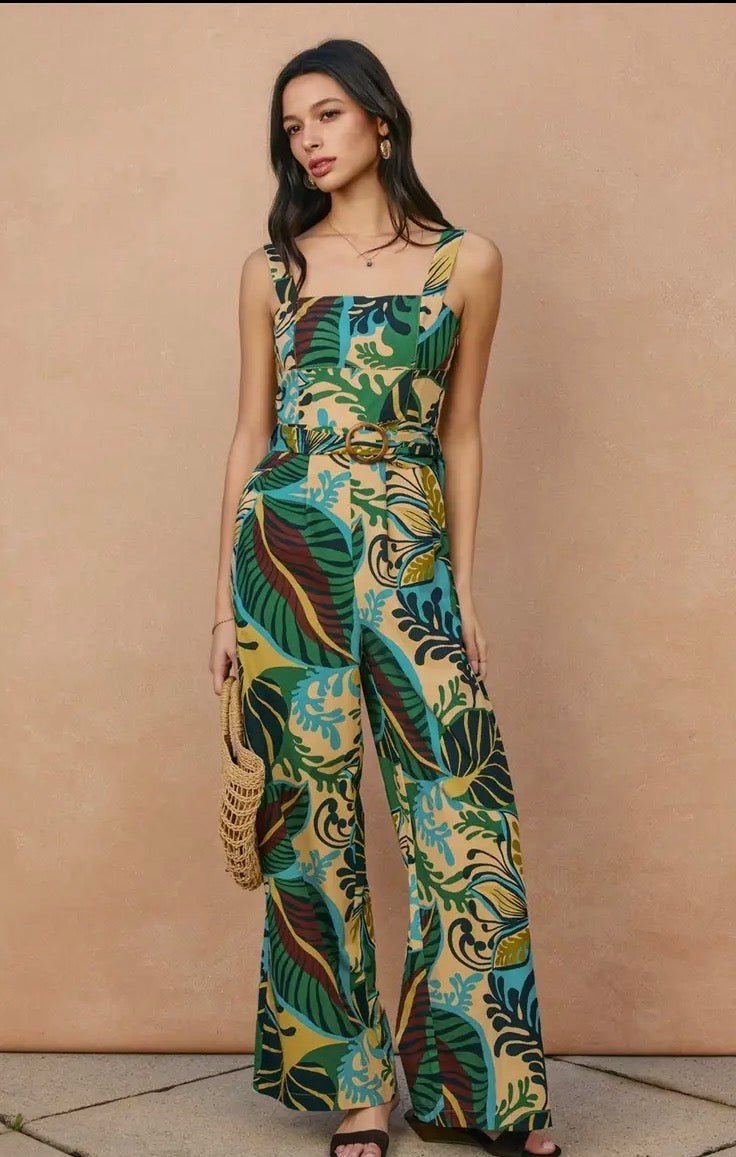 Beach House Wide Strape Jumpsuit - Flea Boutiques