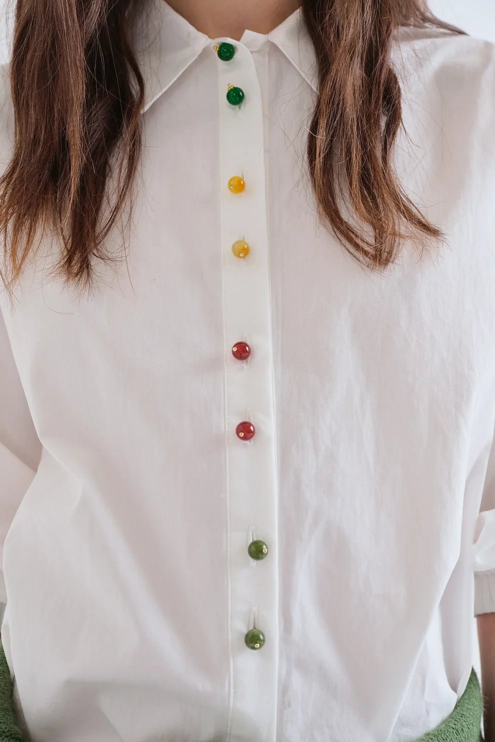 Bead Button Blouse - Flea Boutiques