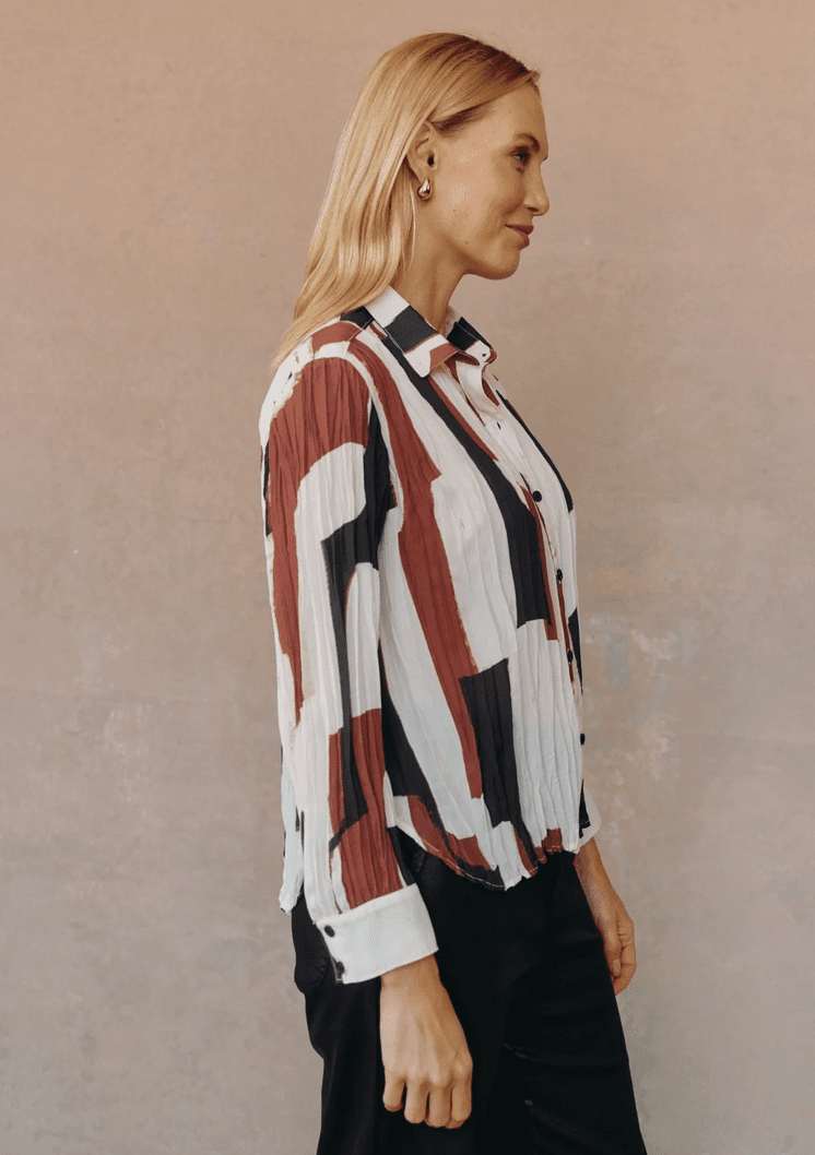 Bella Dahl Pleated Button Down - Flea Boutiques