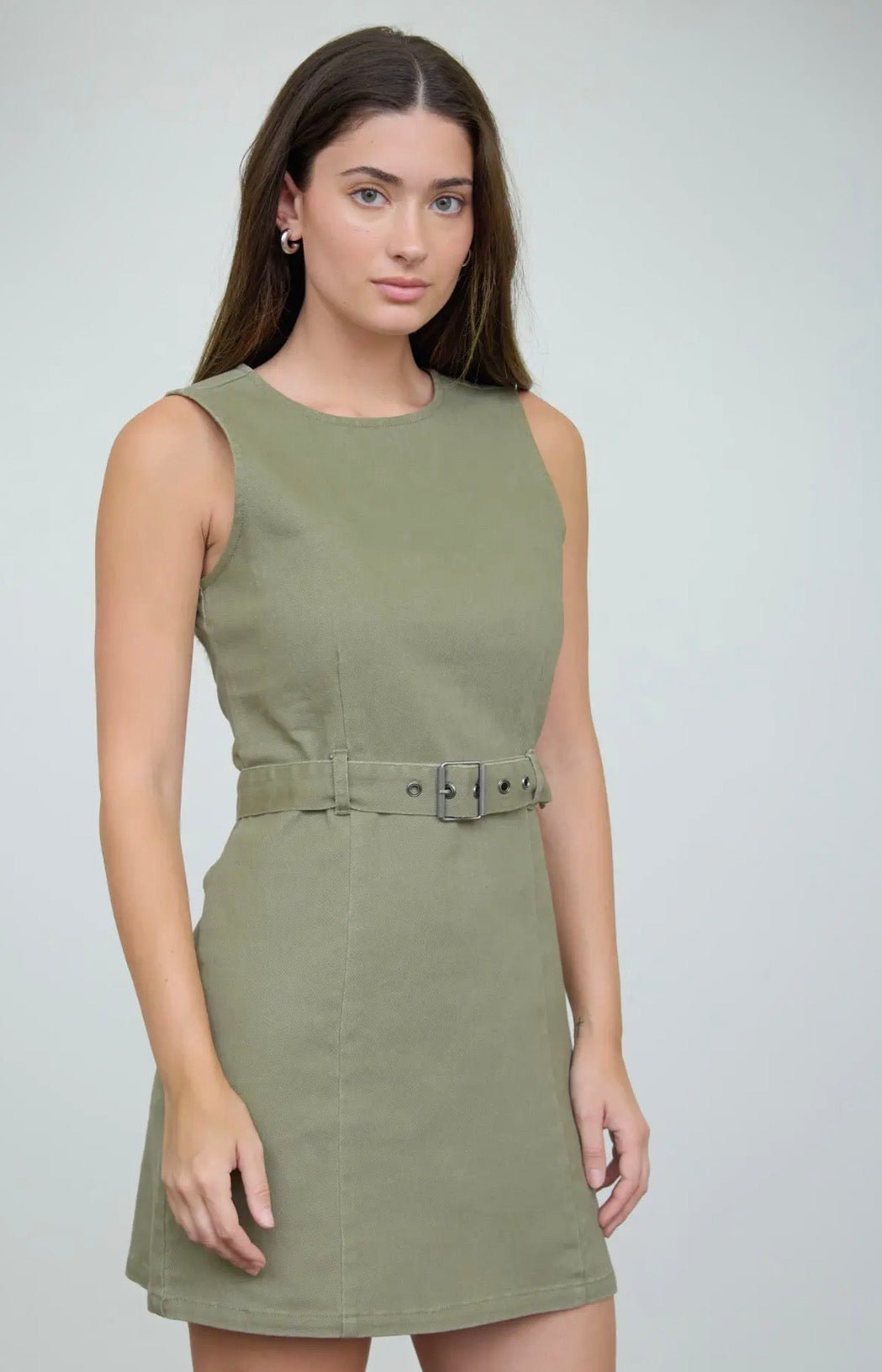 Belted Sleeveless Mini Dress - Flea Boutiques