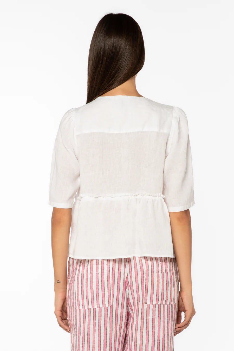 Bevie Short Sleeve Front Tie - Flea Boutiques