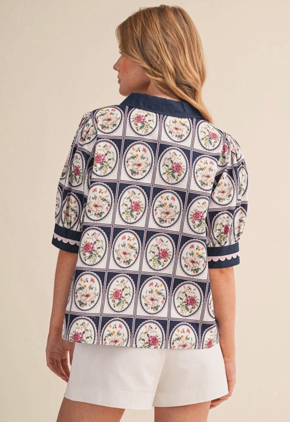 Binding Scallop Trim Top - Flea Boutiques
