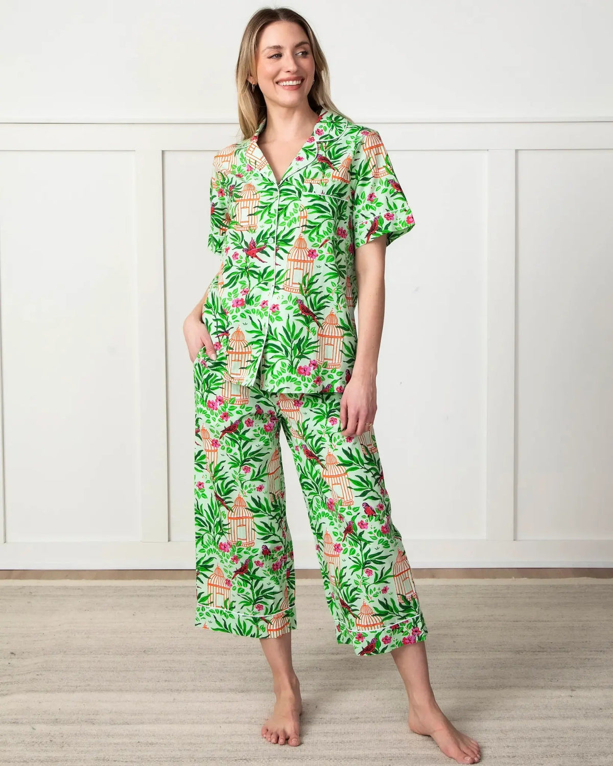Birds of a Feather Crop Pant Set - Flea Boutiques