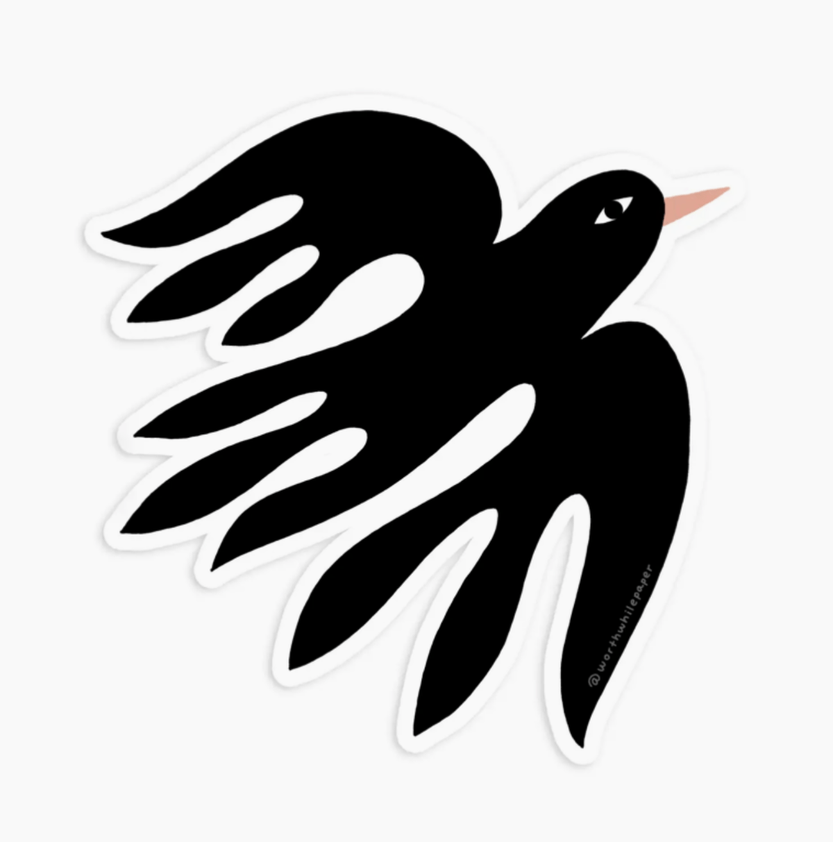 Black Bird Sticker - Flea Boutiques
