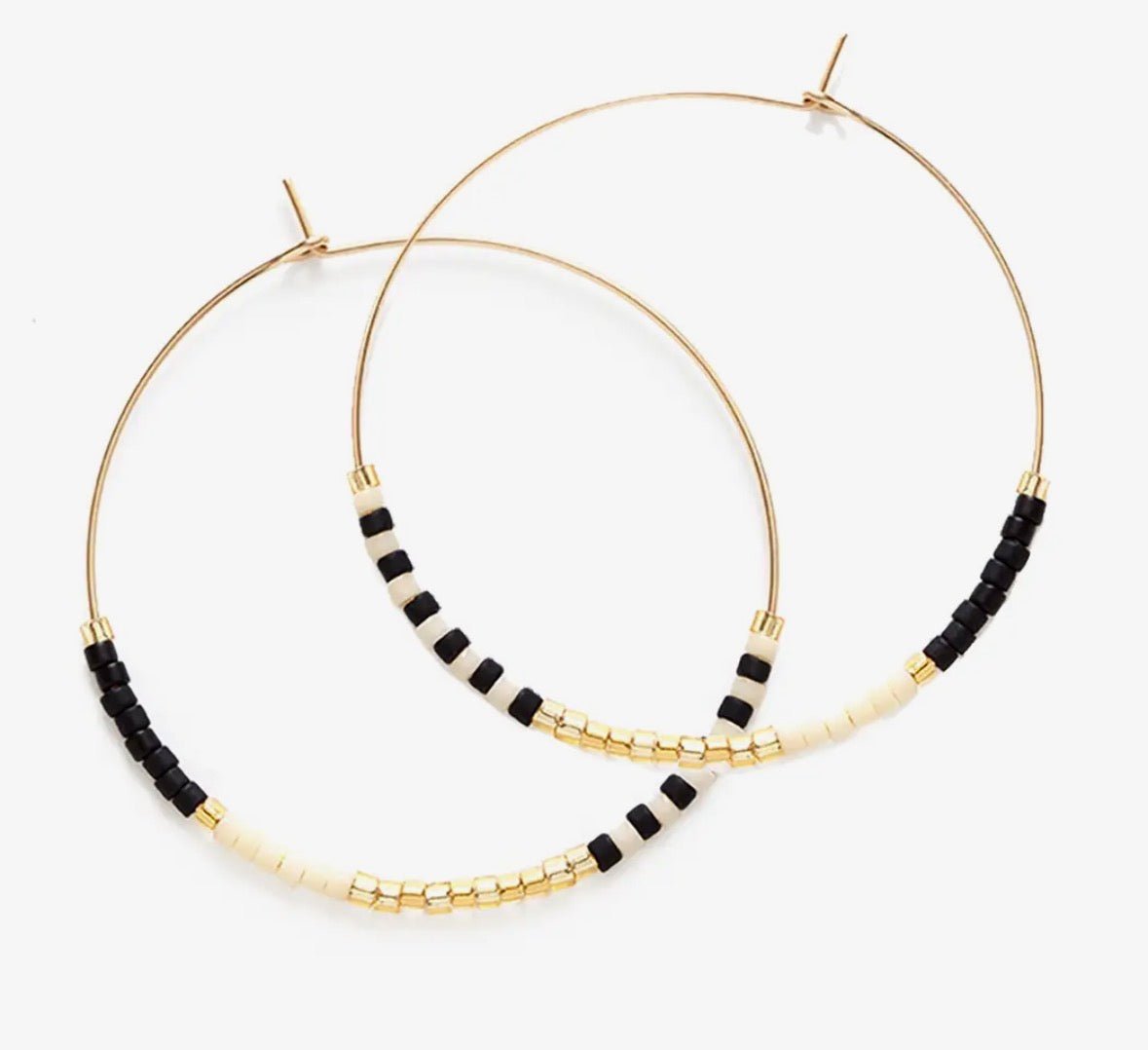 Black & Bone Bead Earrings - Flea Boutiques